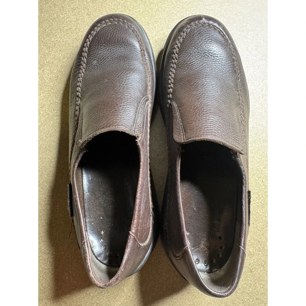 Mephisto Mens Brown Leather Slip On Loafers Walking Shoes Made in France Size 11